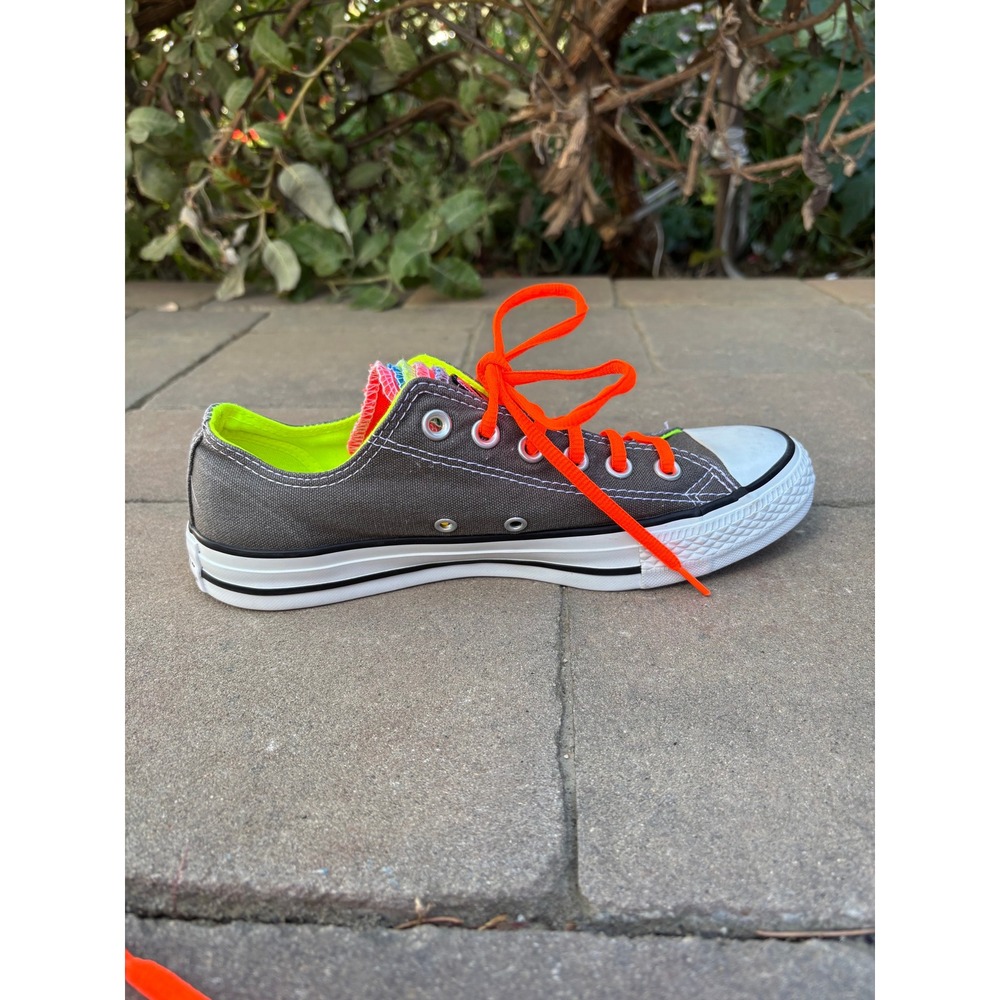 Converse Chuck Taylor All Star Triple Tongue Neon Grey Sneakers 140074F Womens 8 - Picture 9 of 12